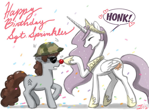 It’s Sgt. Sprinkles’ Birthday! 3 days after mine!HAPPY BIRTHDAY you lovable oaf!