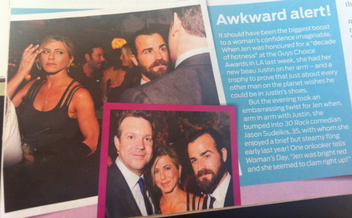 An article I found in an Australian magazine about Jen Aniston, Justin Theroux, and Jason Sudeikis. 