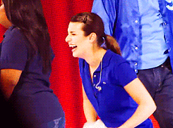 monica-geller:  Lea getting startled and then laughing at herself [x] 