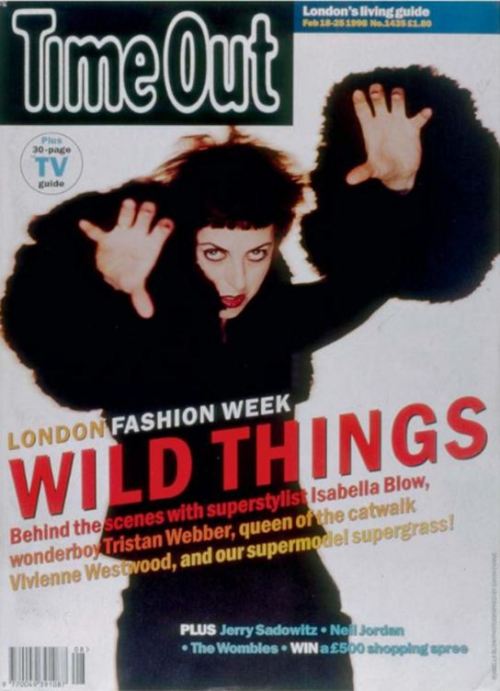 Isabella Blow on the cover of Time Out, photographed by Gavin Evans, 1998