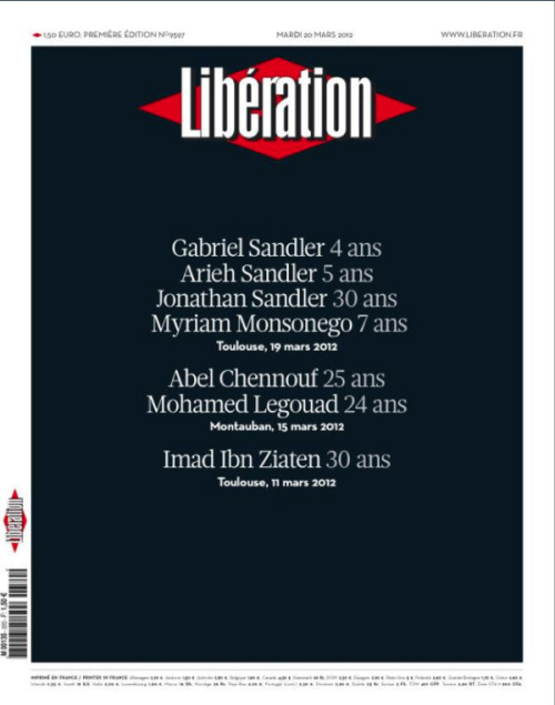 doctor-of-asskicking:  Une de Libération du mardi 20 mars 2012.