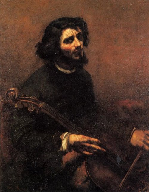 remenorarmonica:  The cellist, self portrait.  Gustave Courbet, 1847 