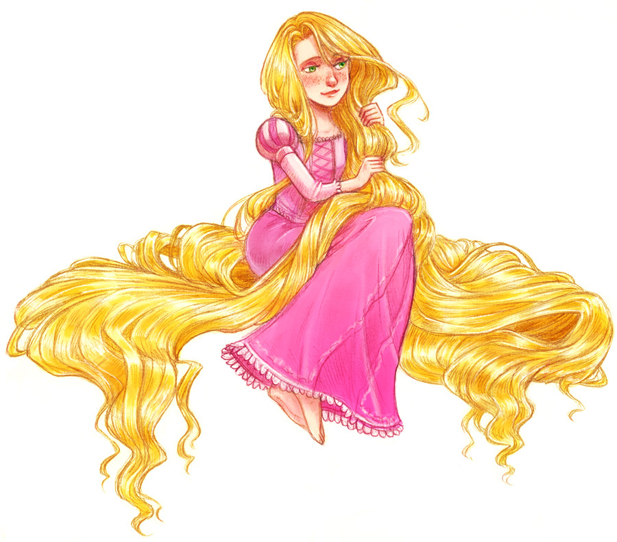 The Art of Tangled • Rapunzel again by ~courtneygodbey