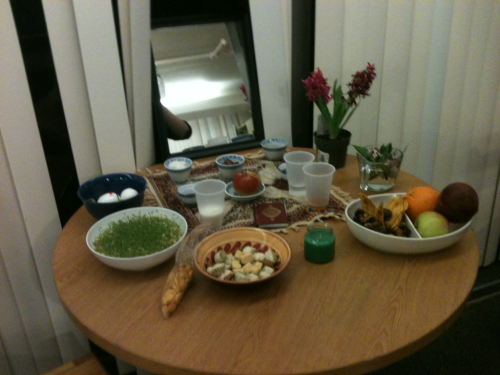 My friend&rsquo;s haftsin at Reed College. Nowruz Mubarak!