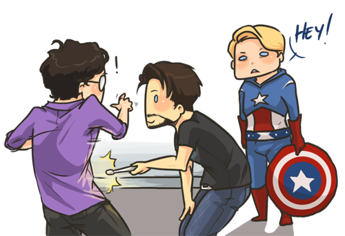 okidoki-loki:  airawyn:  sekra:  shhh, steve. let them bond.  #Avengers #Bruce Banner #Tony Stark #Steve Rogers  file this one under: things i didn’t know i shipped 