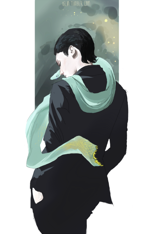 fictionalfix:oelm:Loki wearing a snakescarf. [ref]This boy needs to do more magic and trickery, yo.I