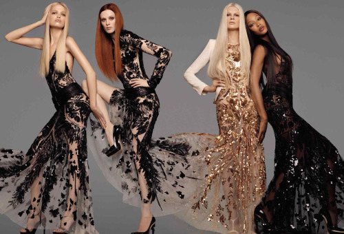 Naomi Campbell, Karen Elson, Kristen McMenamy &amp; Daphne Groeneveld for Roberto Cavalli Spring