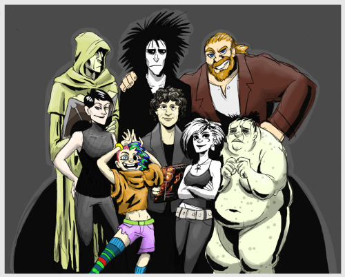fernacular:Its Neil Gaiman with the Endless!Yeeaaahhh I dunno.This is the first picture Ive ever don