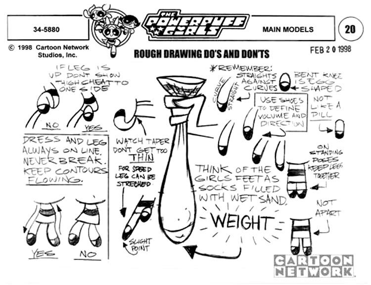 nerdgasmz:  wannabeanimator:  Notes on drawing the Powerpuff Girls.  OH MY GOD