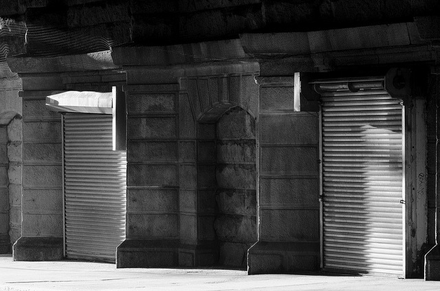 Gated.
Under the Brooklyn Bridge.