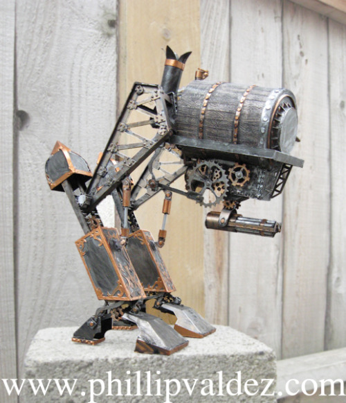 ianbrooks:  Steampunk’d Papercraft by Phillip Valdez I originally thought these were sculptures made from the usual materials of metal, scrap parts, and fine Victorian savvy, but Phillip’s meticulously researched and masterfully crafted creations