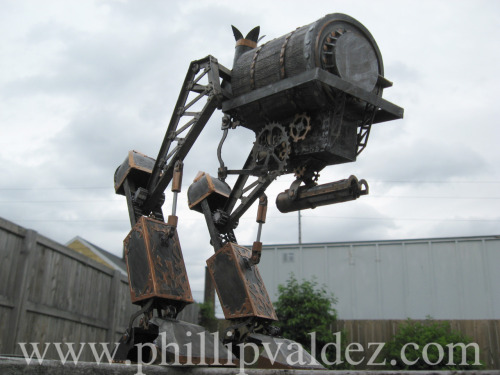 ianbrooks:  Steampunk’d Papercraft by Phillip Valdez I originally thought these were sculptures made from the usual materials of metal, scrap parts, and fine Victorian savvy, but Phillip’s meticulously researched and masterfully crafted creations
