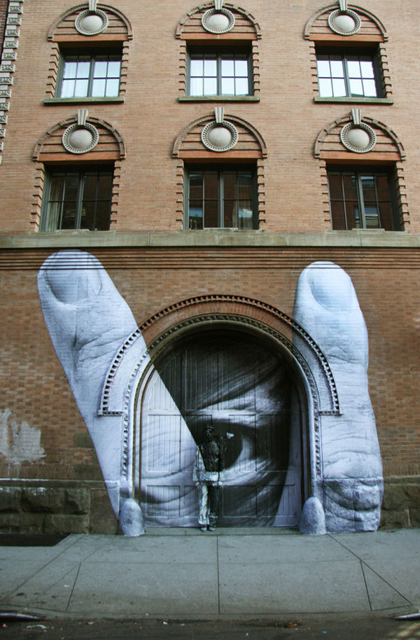 ianbrooks:  Inception’d Street Art A collaboration between artists Liu Bolin and JR and
