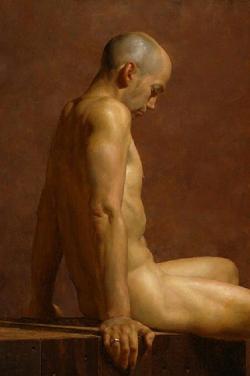 thefineartnude:  Jacob Collins (American, b. 1964) Thinking Man 2004. Oil on canvas. 