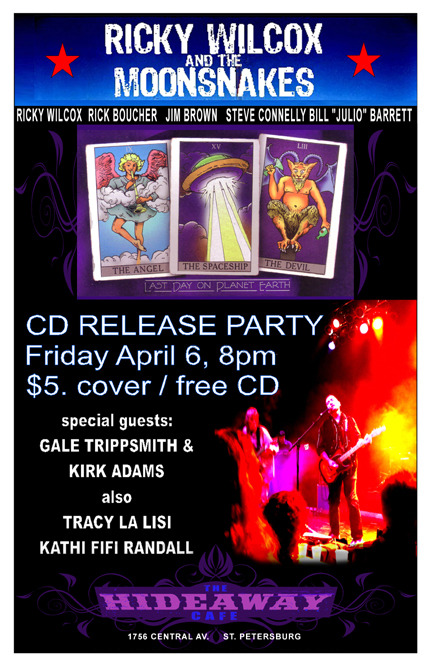 It’s Alive! Last Day on Planet Earth, the new CD from Ricky Wilcox & The Moonsnakes, is available, and Ricky & Co. have announced their Release Party. Sporting a trove of Ricky’s trademark sing-along melodies and big hooks, Last Day is a smart...