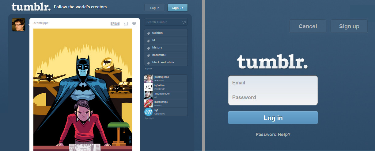 Unwrapping Tumblr — Tumblr Login 2008