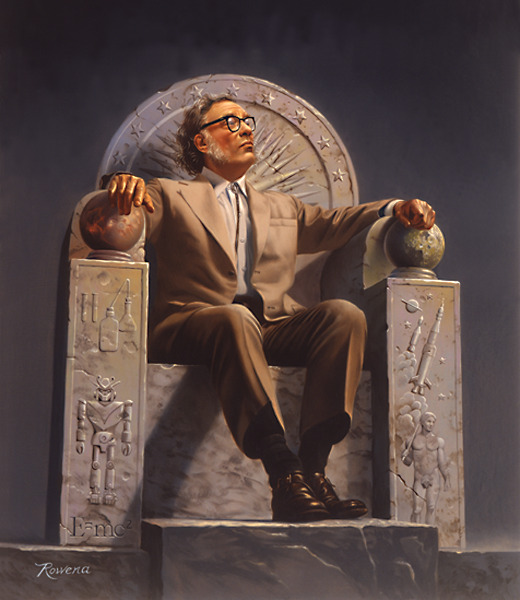 unknownskywalker:  Isaac Asimov by Rowena Morrill Oil on gessoed illustration board.