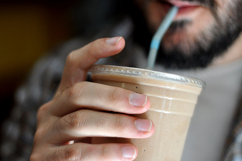 Yum yum yum yum. veganinsuburbia:    Banana, peanut butter, and chocolate almond milk. (by simple te