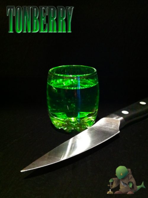 thedrunkenmoogle:  Tonberry (Final Fantasy shot) Ingredients:.5 oz Midori (or other melon liqueur).5