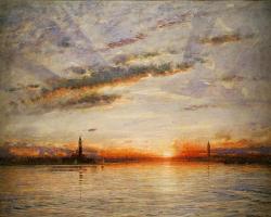 hunterofimages:  Sunset, Venice, by Albert Goodwin  