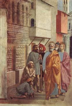 Masaccio, San Pietro guarisce un malato