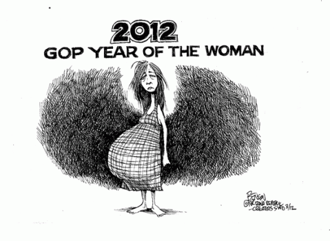 lunaticprophet:  …Year of the Woman…  (barefoot, pregnant, uneducated, while