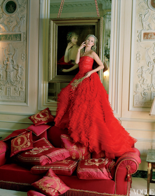 Kate Moss @ IMG  Publisher - American Vogue  Editorial - ‘Checking Out'  Dress - Dior, Haute-C