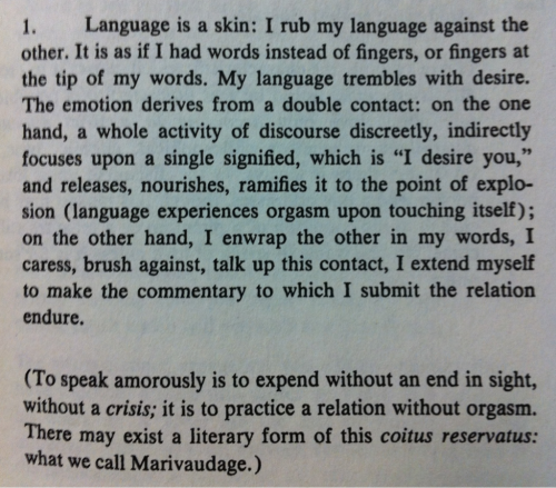 sallysbutter:  Roland Barthes, A Lover’s Discourse