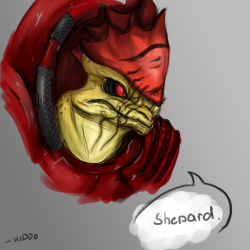 lilgecko:  I should do some school work but wanted to do a quicky of one of our favorite krogan Wrex. I’ve actually never drew a krogan before, it’s quite fun so I’m sure that there will be more krogan on the future. 