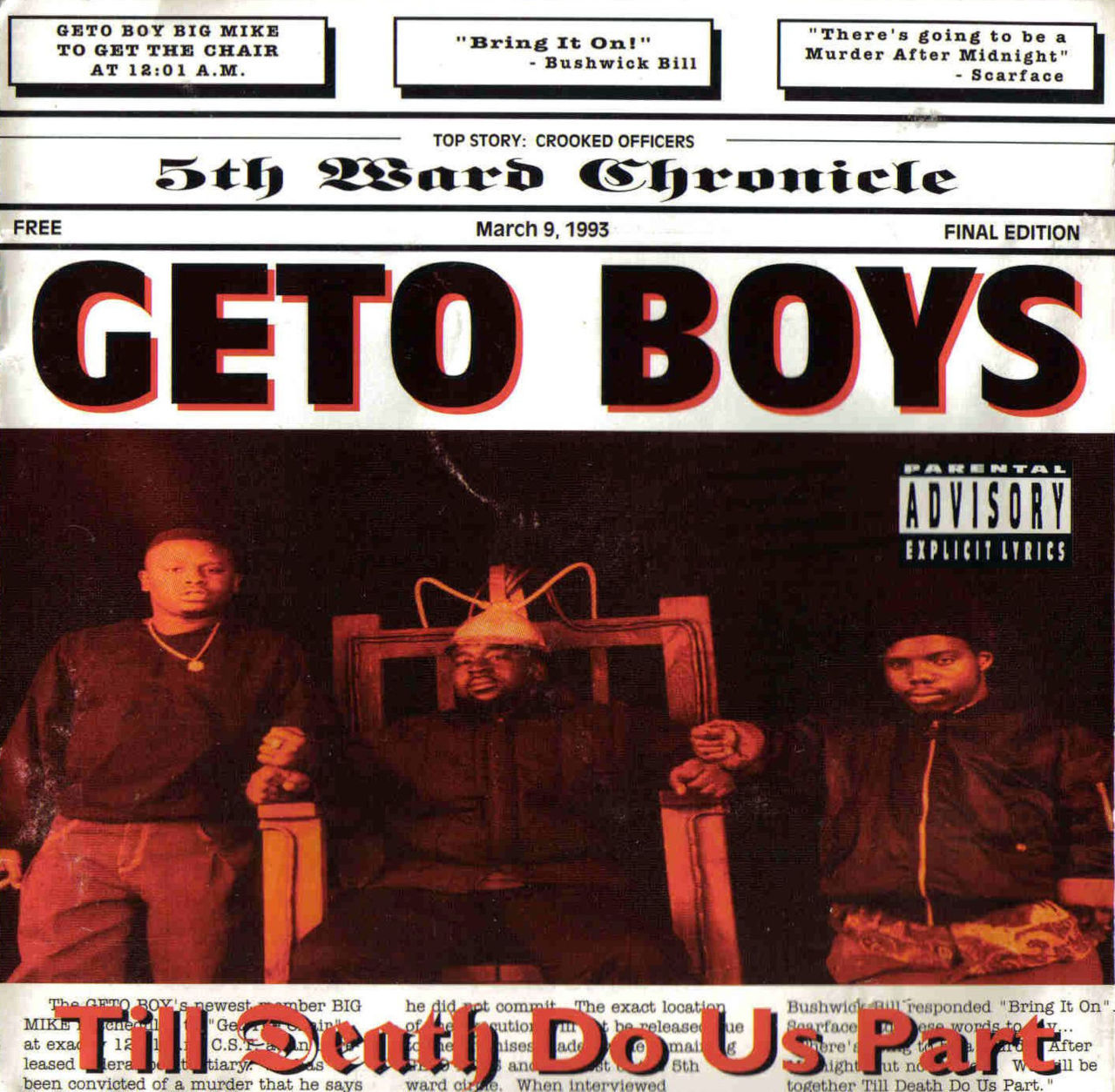 BACK IN THE DAY |3/23/93| Geto Boys released their fifth studio album, Til Death