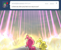 asksurprise:  askhotbloodedpinkie:  Now that you are hotblooded, Surprise, we can blow up things together… LET’S START WITH MOLESTIA.  KABLOOIE.  hotblood is fucking awesome, omg though i bet that explosion at the end is Molestia brohoofing it!