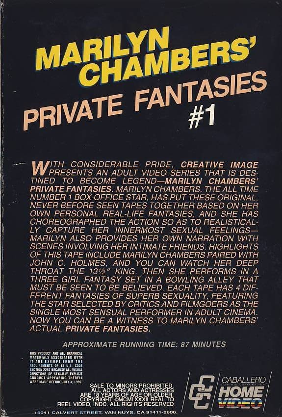 Marilyn Chambers&rsquo; Private Fantasies #1, 1982 (video series)