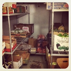 Empty produce cooler.  (Taken with instagram)