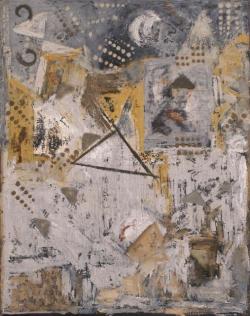 dailyartjournal:  Rose Minetti, “Apex”, oil, screen graphite, and wax on canvas 