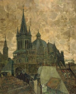 poboh:  View of the Cathedral of Aachen, August Von Brandis. Germany (1862 - 1947) 