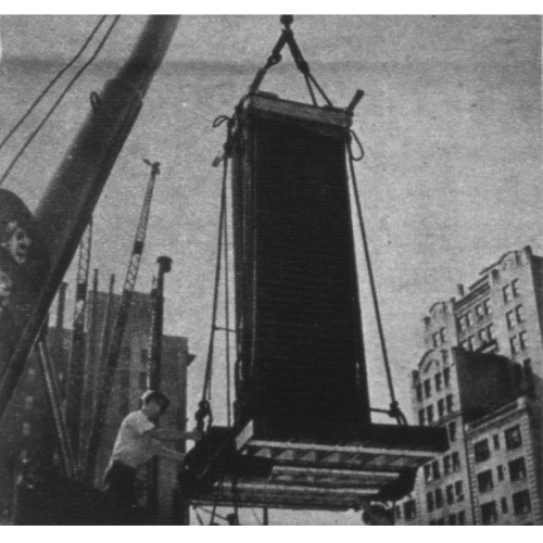 betonbabe: LUDWIG MIES VAN DER ROHE MODEL OF THE SEAGRAM BUILDING BEING INSTALLED AT THE CONSTRUCTI