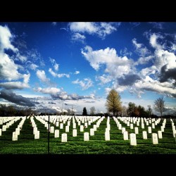 Camp Nelson Cemetery #cemetery #veterans #war #iphoneography #instagram #photography #sky #clouds #colours  (Taken with instagram)