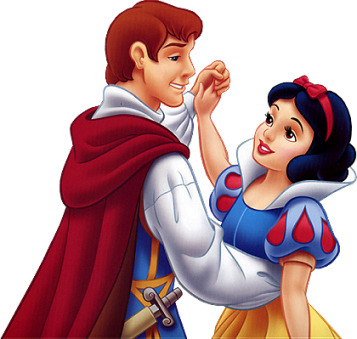 Snow white and prince kiss