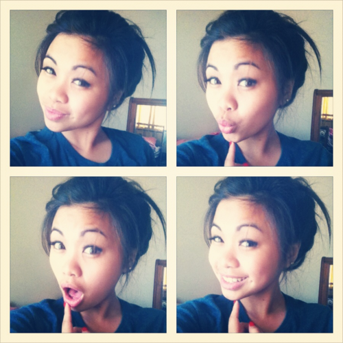 Hair in bun + Silly faces :)www.wtfgillian.tumblr.com