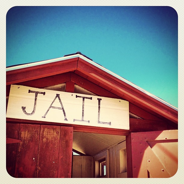 #jail #old #shack #cloudcroft #cloudcroftnm #sky #bluesky #newmexico #iphoto #wood #red #photooftheday (Taken with instagram)