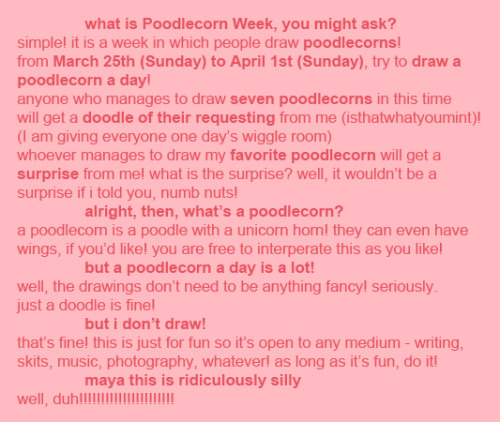 mayakern: isthatwhatyoumint: poodlecorn week, go! additional information: for more examples of poodl