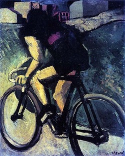 peira:  arthistorybutts: Mario Sironi:  The Cyclist (1914) 