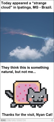 9gag:  Nyan Cat visiting us! 