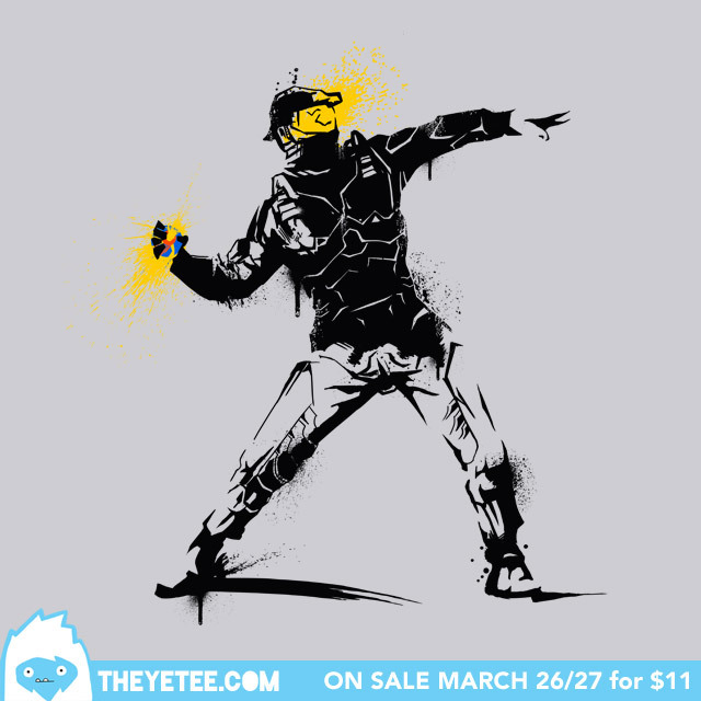 Master Chief and Banksy become one in Adam Rufino’s (Melee_Ninja) new mash up shirt design. On sale at The Yetee for only $11 March 26th & 27th.
Contest Time!: Get a chance at winning the above shirt for free by reblogging this post and commenting at...