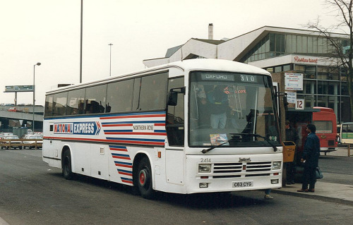 National Express Coach at Pool Meadow Bus Station, Coventry, 1980s