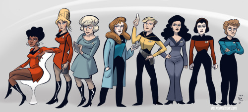 dylanmeconis:Star Trek ladies!I’ve had these sketches sittin’ on my hard drive for too long! So here
