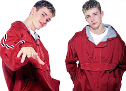 frickyeah1990s:  9 pictures of Justin Timberlake pointing at the lens during photo shoots.
