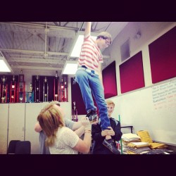 @joshuadougie hanging from the lights. @Matt_ThyHands @wpricemusic @rhiannonnnm  (Taken with instagram)