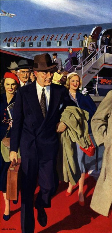 American Airlines ad detail c. 1940s