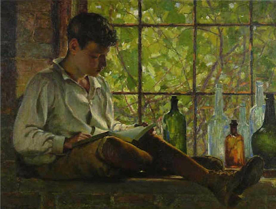 poboh:  In The Celler Window, 1914, William Brymner. Canadian (1855 - 1925) 